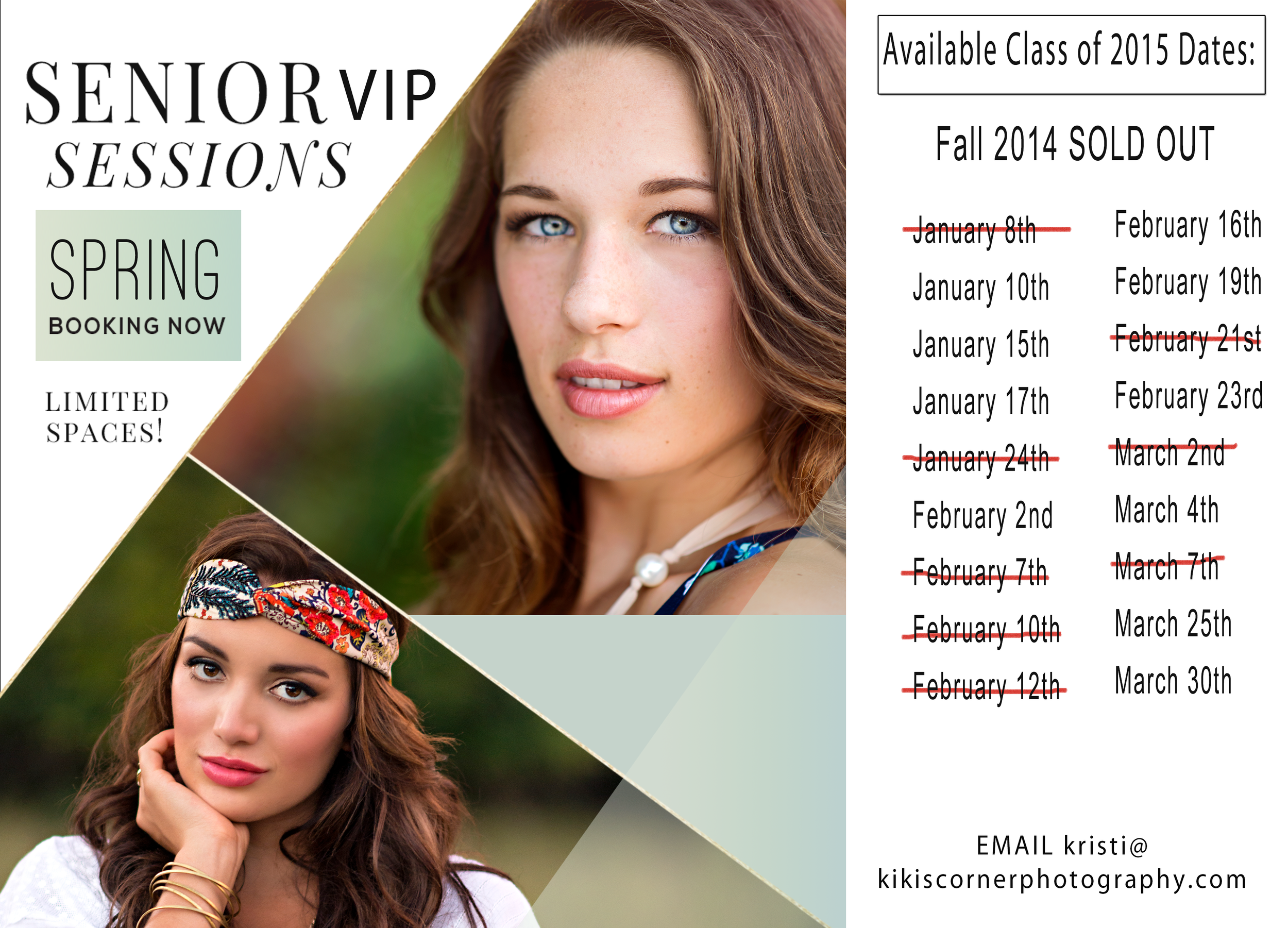 now booking spring senior sessions