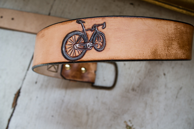 bike and dog leather belt-4