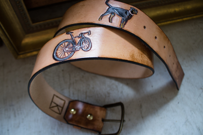 bike and dog leather belt-2