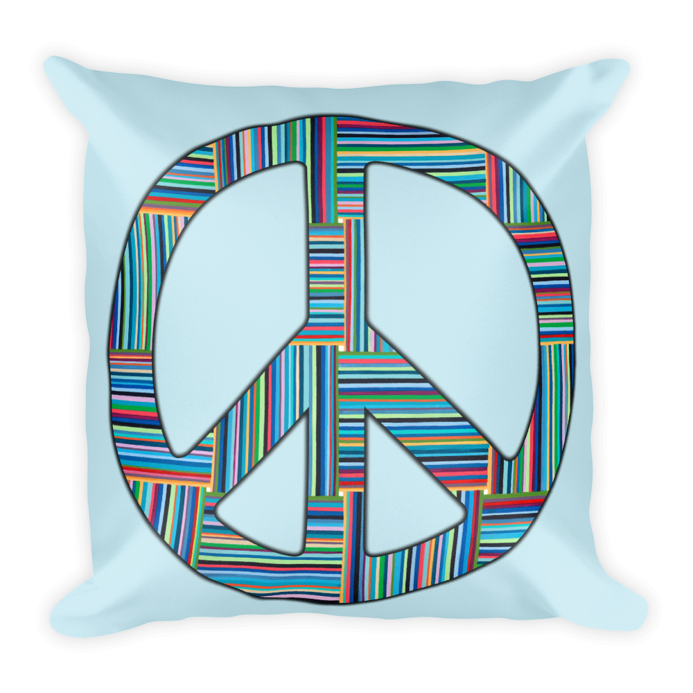 More Peace Please Blue Accent Pillow 18x18 & 22x22 inches — Carla Bank