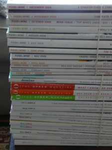 The whole stack of magazines