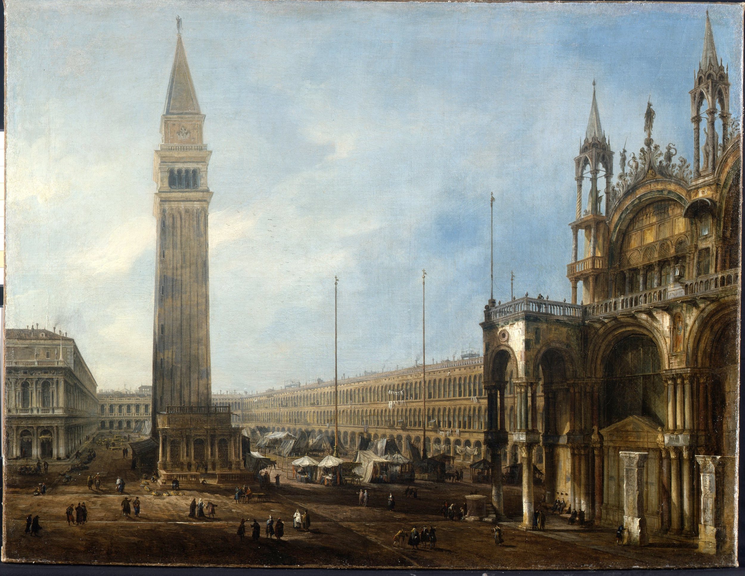 Canaletto, "Venice: The Piazza San Marco, Looking West from the North End of the Piazzetta" Oil on canvas 65 x 95 cm Princely Collection of Liechtenstein, Vienna