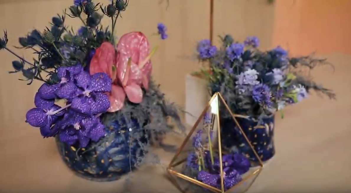 Purple Blue Cosmic Flower Arrangement Inspiration Eddie Zaratsian Lifestyle Design