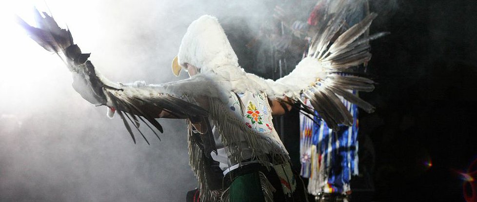  Ty Defoe performs a traditional two-spirit dance 