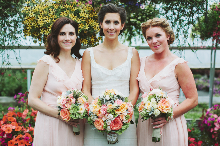 bridesmaids, coral bridesmaid dresses, rustic wedding, coral pink flowers, saskatoon farm wedding, calgary wedding, david guenther