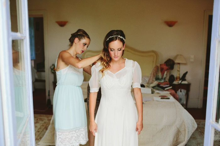 france wedding, provence wedding, bride getting ready, vintage dress, french villa