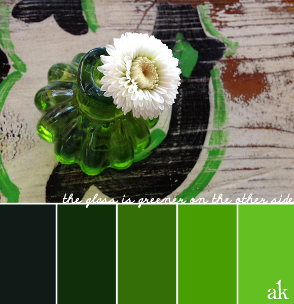 a green-glass-inspired color palette // gradient of greens