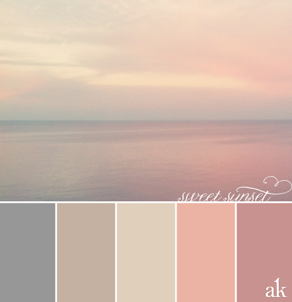 a sunset-inspired color palette // gray, taupe, pink
