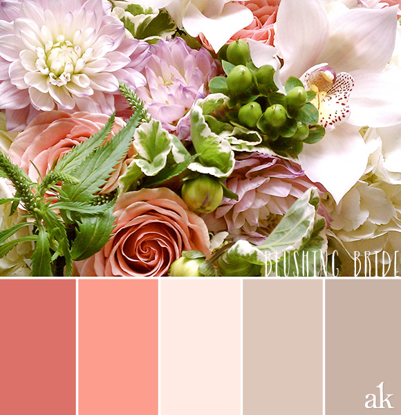 a floral-inspired color palette // pink, blush, warm gray