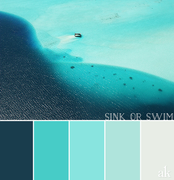 a lagoon-inspired color palette // navy, aqua, blues // Bora Bora