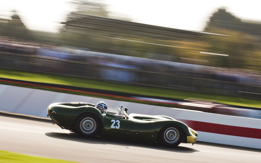 The Lister-Jaguar 'Knobbly' of John Minshaw/Philip Keen at speed during the Sussex Trophy race Picture: DREW GIBSON