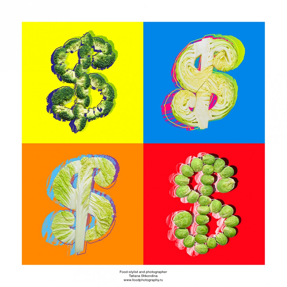 Andy Warhol. Cabbages (in Russia "cabbage" means piles of banknotes)