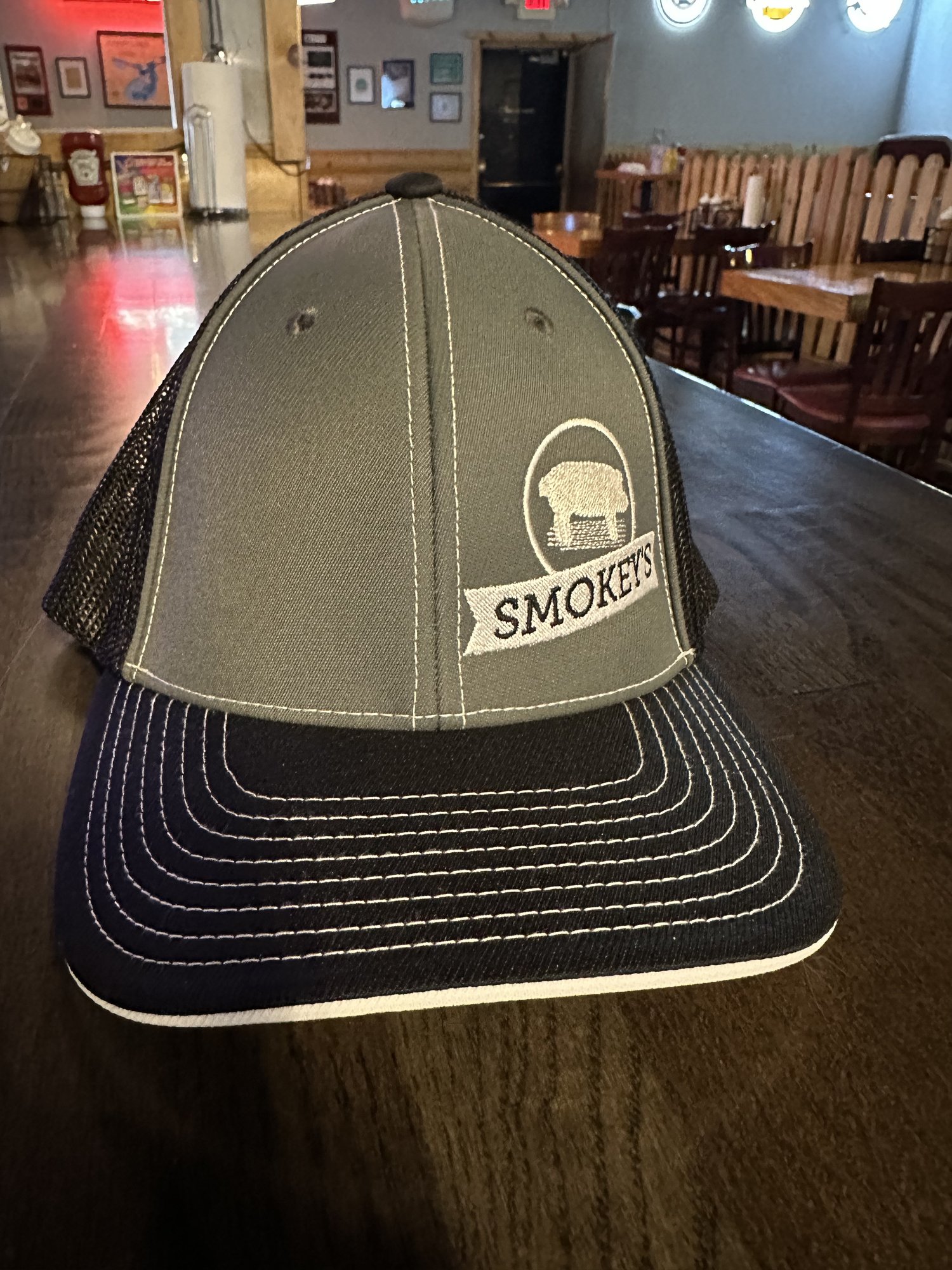 Smokey\'s Flexfit Baseball Cap Smokey\'s Grill N\' Pub —