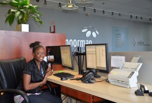 Our Providence Cristo Rey intern Janese joins us one day a week at the front desk