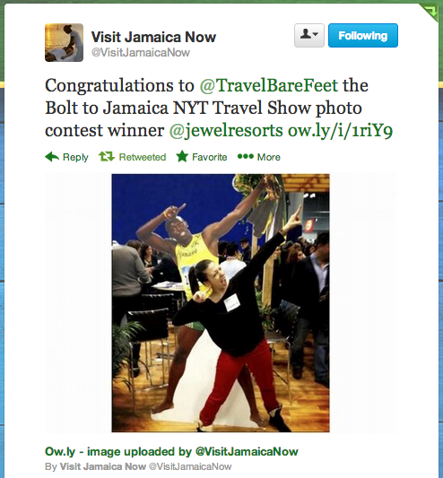 Mickela wins the 'Bolt to Jamaica' contest