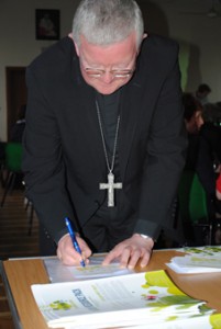 Archbishop Bernard Longley pledging to stay silent