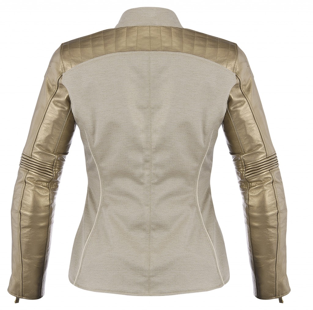 alpinestars renee champagne leather textile jacket gold
