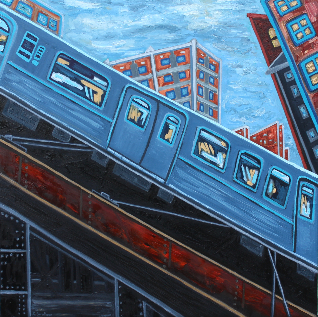Chicago Blues, oil on canvas, 42x42, 2015, AVAILABLE