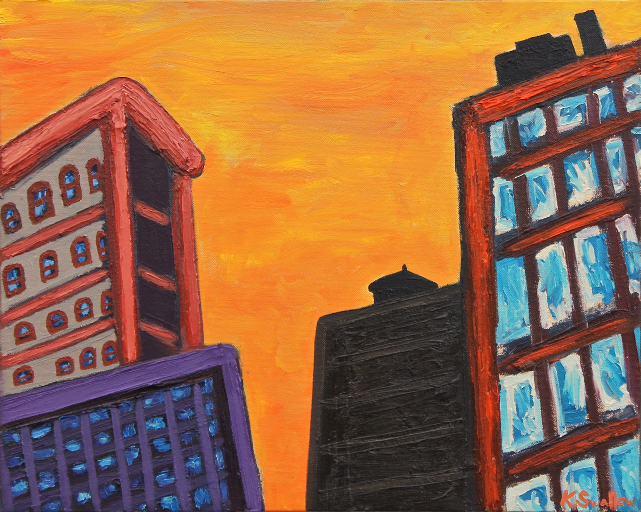Sunset In the Loop, oil on canvas, 16x20, 2015, AVAILABLE
