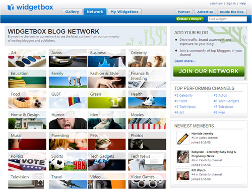 Widgetbox Blog Network Home