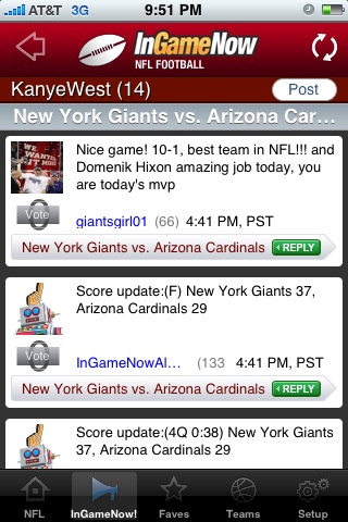 NFL iPhone App