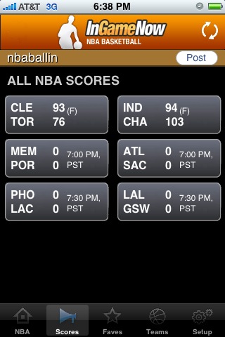 iPhone Scoreboard NBA