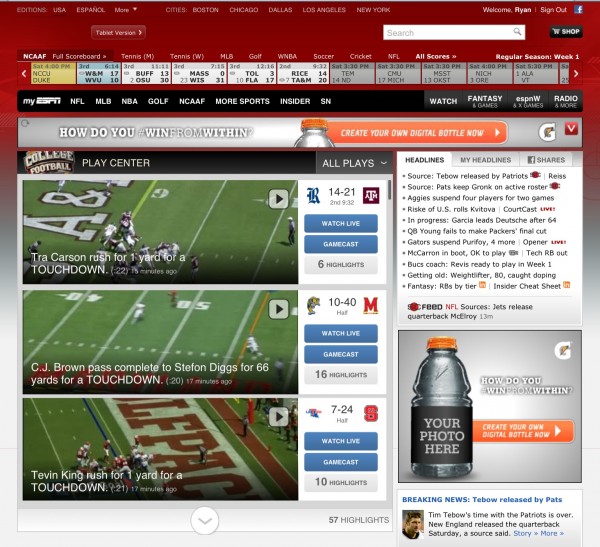 college football homepage