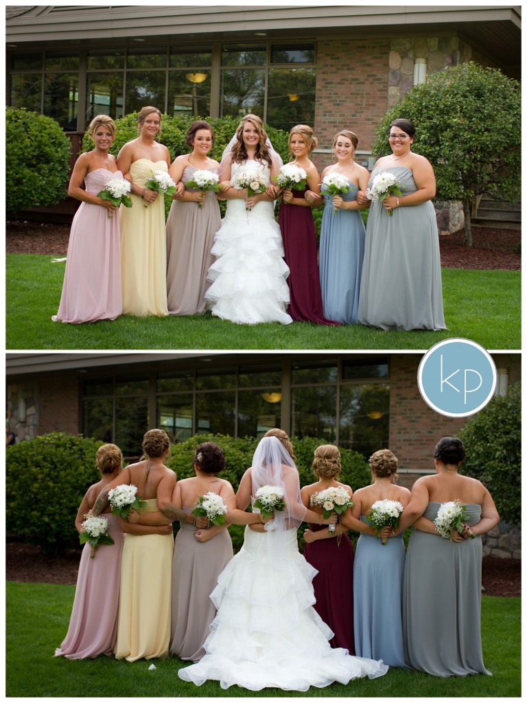 bridesmaids posing