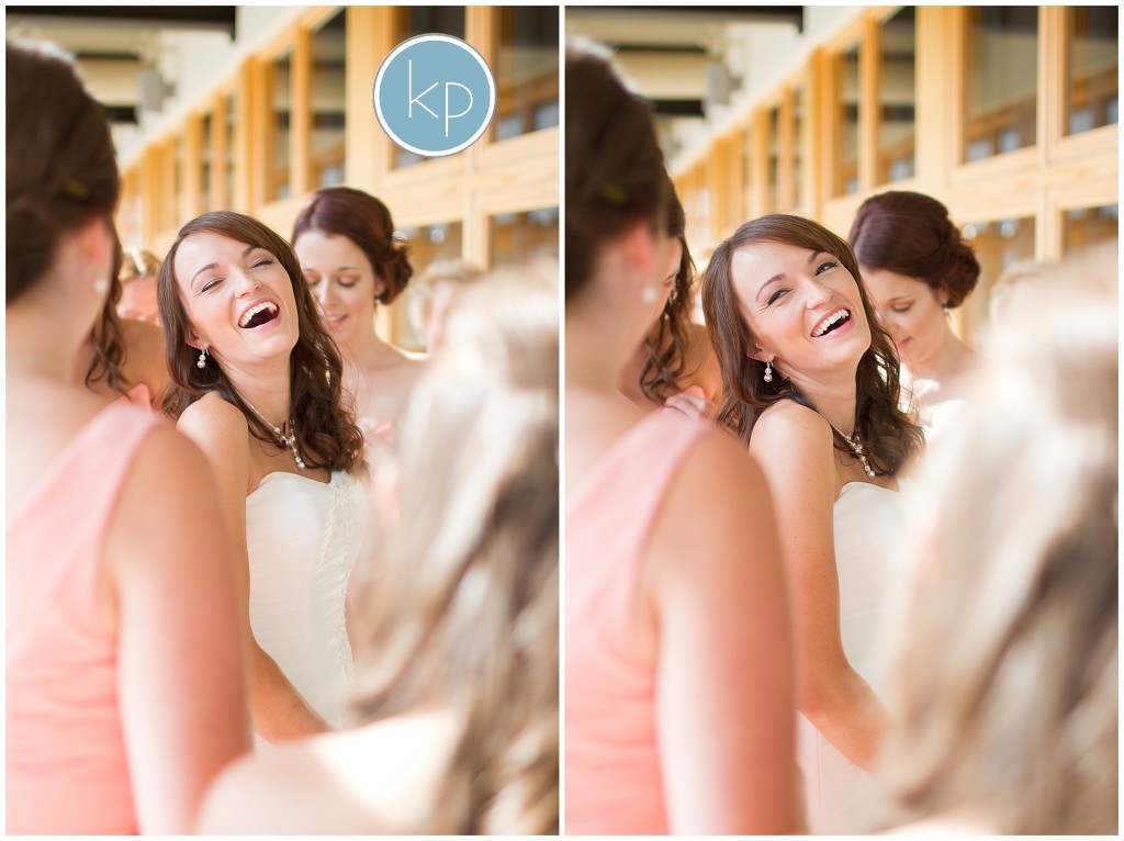 Bride getting ready with her bridesmaids