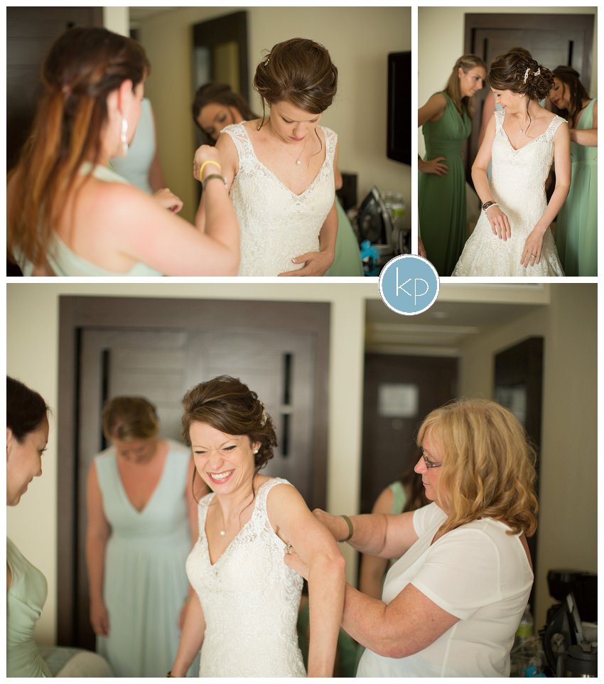 bride getting ready, mother of bride helping