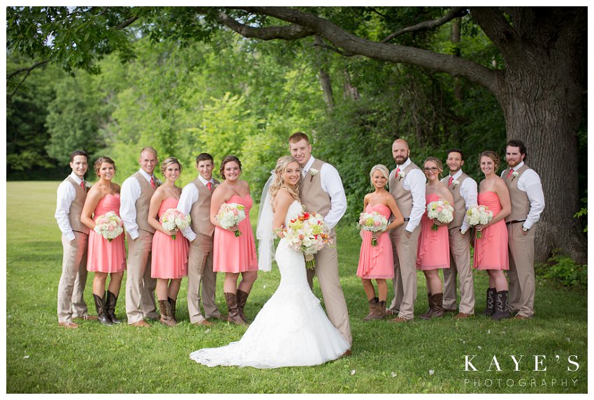 bridal party in couples