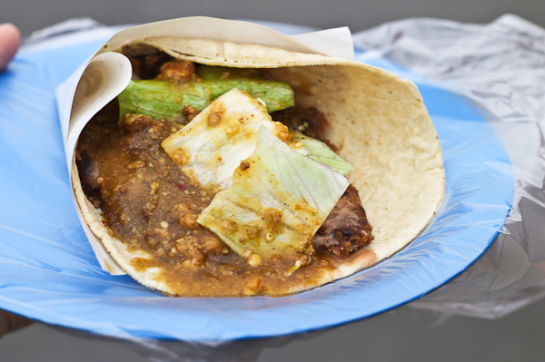 Taco de milanesa de Tacos Aaron - Tijuana