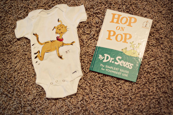 baby's first gift hop on pop onesie and book