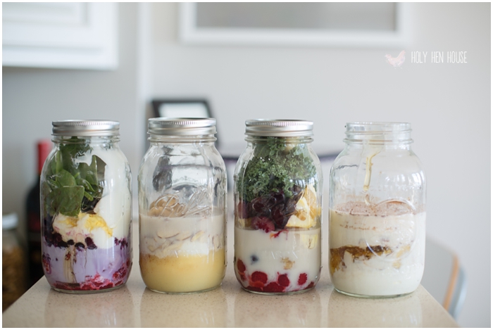Freezer Smoothies in Mason Jars, Grab and Go