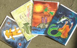 Watercolor & Silk Art Cards by Kathy Crabbe