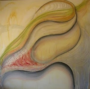 Desert Soul (Mating in Captivity). Acrylic & pastel on masonite, 48 x 48 inches. © 2010 by Kathy Crabbe