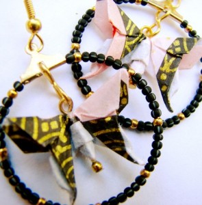 Origami Butterfly Loop Earrings by Christine McCredie