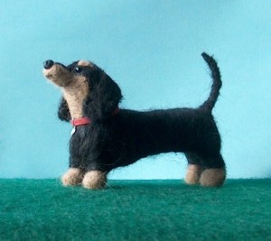 Custom needle felted sculpture of your dog by Alice England