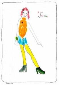 Janine. Watercolor on paper, 8 x 10 inches © 2010 by Kathy Crabbe