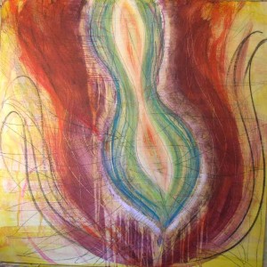 Looking for Love. Acrylic & pastel on masonite, 48 x 48 inches. © 2011 by Kathy Crabbe