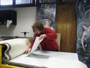 Kathy Crabbe printmaking etching press