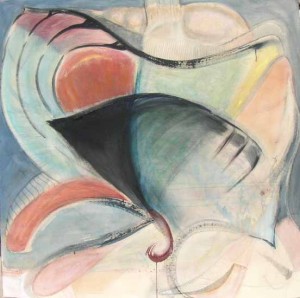 Kathy Crabbe. 2012. Migra. acrylic, pastel and charcoal on canvas, 48 x 48 inches.