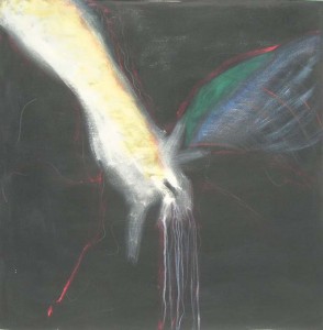 Kathy Crabbe, Beginning to see the light, 2012, acrylic on canvas, 48 x 48”.