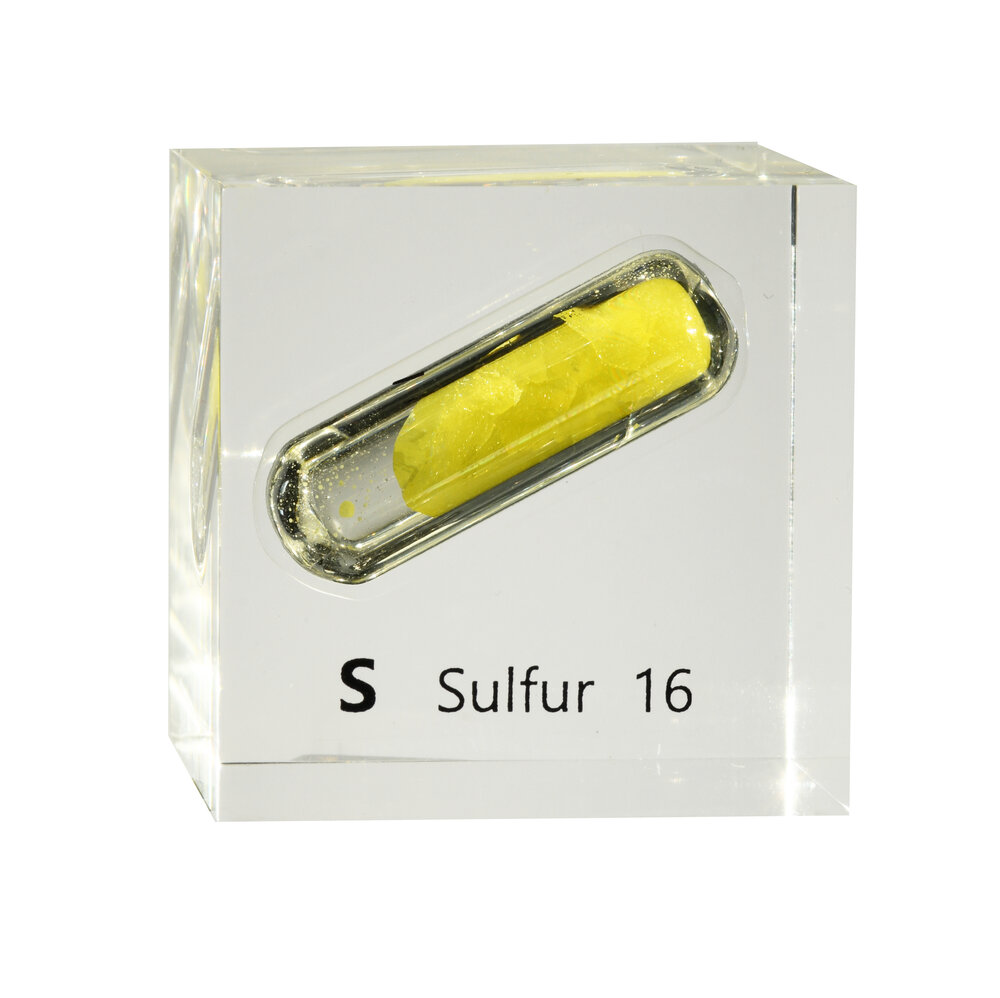 50mm Acrylic Element cube Sulfur S 
