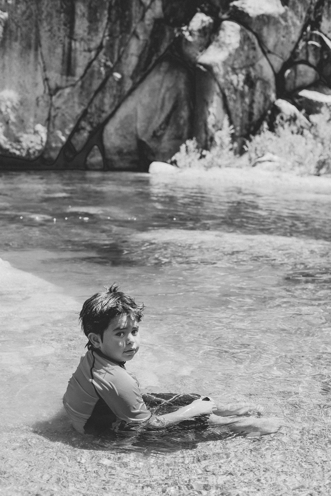 Child portrait at the Yuba River outside Nevada City, California