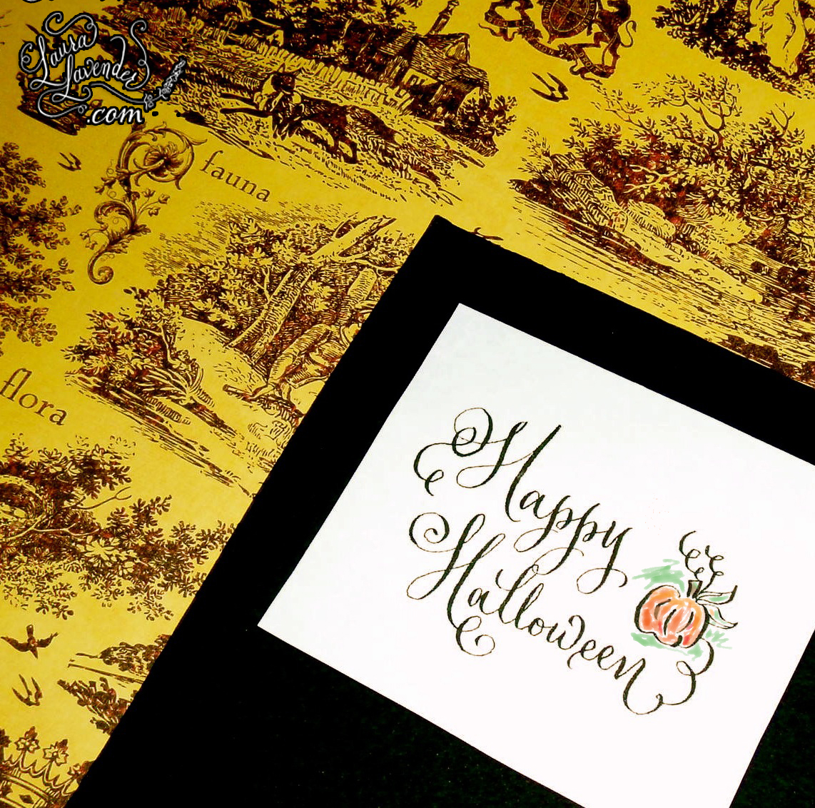 Happy Halloween Rubber Stamp Happy Halloween Rubber Stamp pumpkin leaves calligraphy