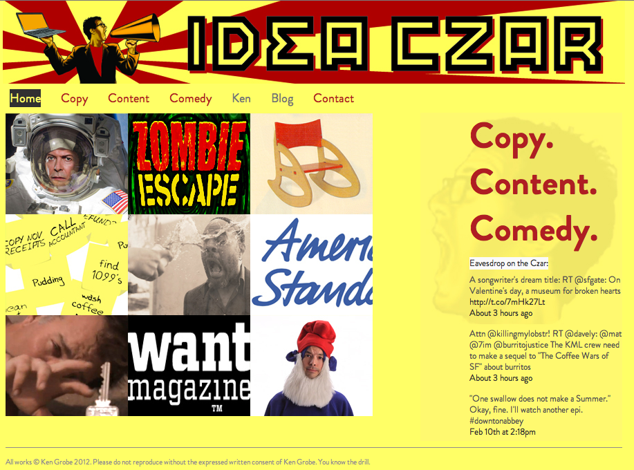 Ideaczar.me home page