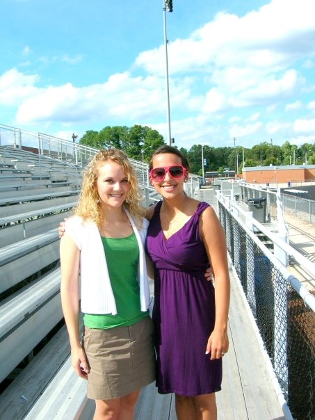 Ann and Keeli at a prayer and worship gathering held in the football stadium of Ann's high school.  Ann has since graduated from NC State and is a professional photographer.