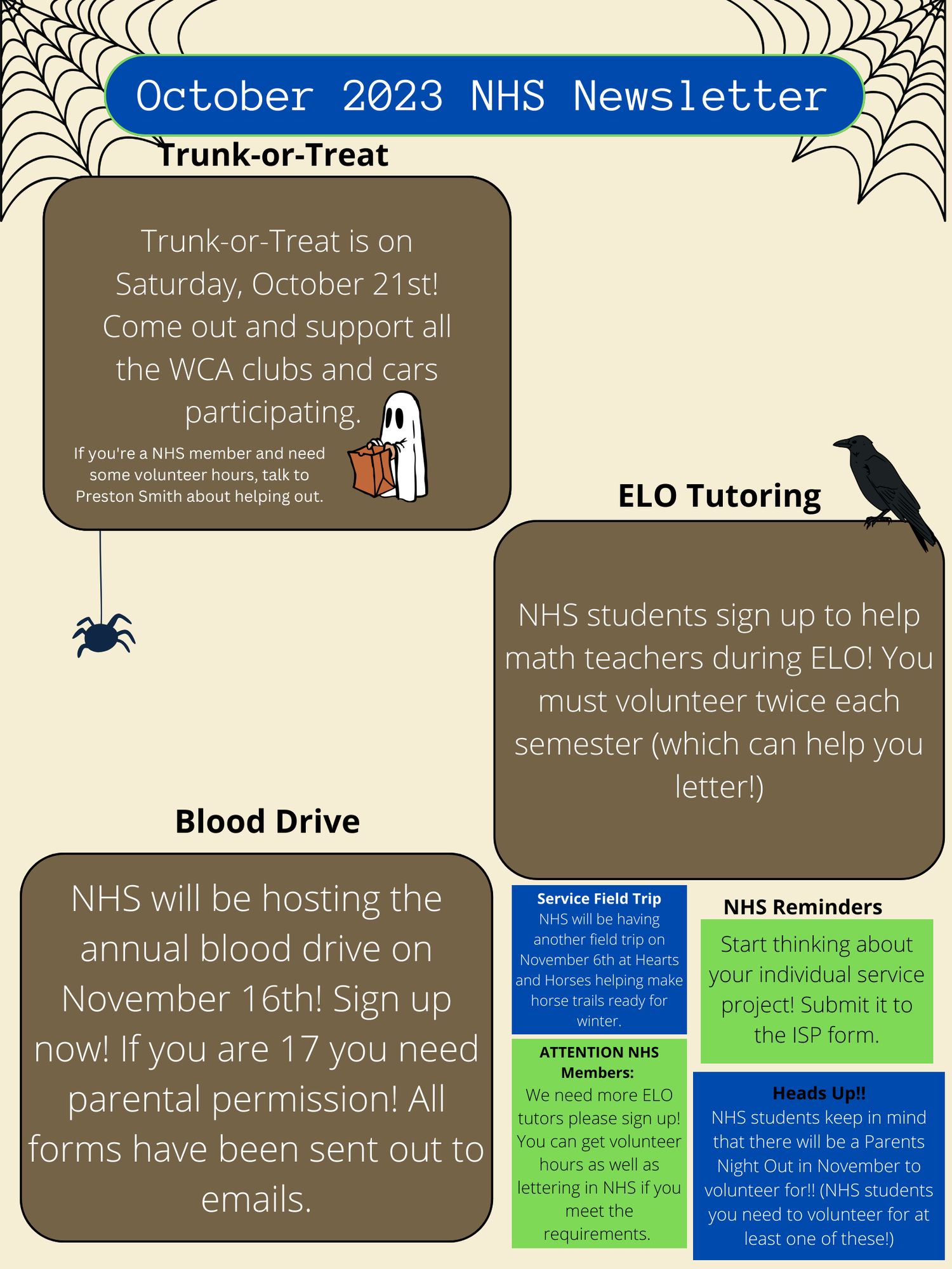 NHS Monthly Student Newsletter — Windsor Charter Academy