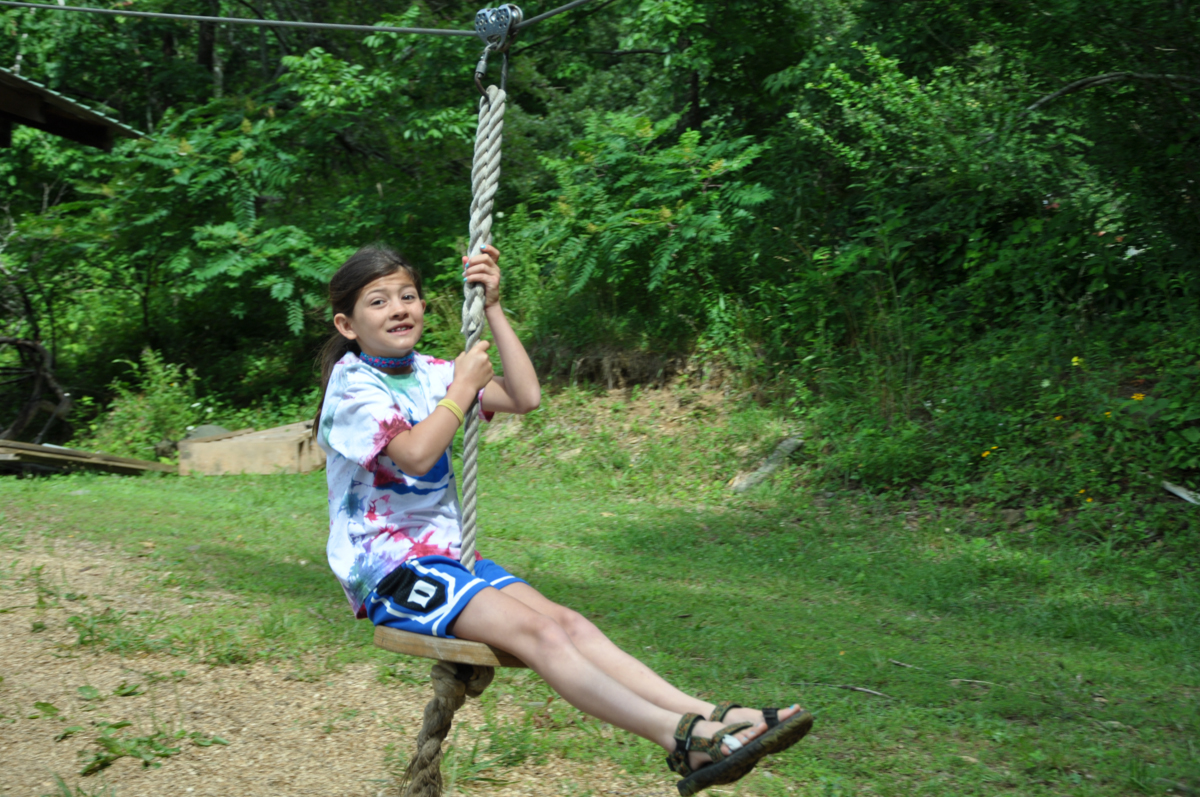 Fun on the rope swing!